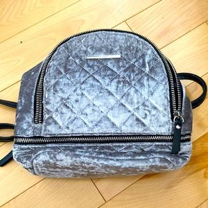 crushed velvet gray aldo backpack